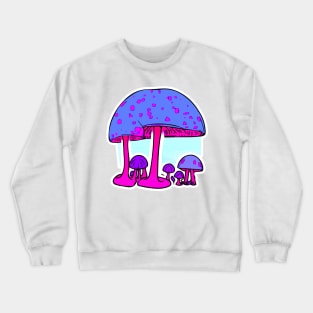 A colourful illustration of a group of spotted mushrooms Crewneck Sweatshirt